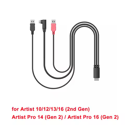 XPPen Brand Original 3 in 1 Cable for Artist Pro 14, Artist 10/12/13/16 (2nd Gen)