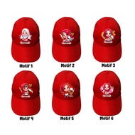 CHILDREN'S HATS AUGUST 17, INDONESIAN INDEPENDENCE HATS 3-10 YEARS, HIJAB MOTIF
