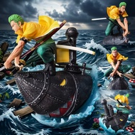 Anime Merchandise One Piece The Capital of Water Locomotive Two Swords Flow Zoro Figure Model Statue