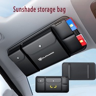 Toyota Alphard Car Sunshade Storage Bag Multifunctional Glasses Clip Clip Leather Storage Bag For To