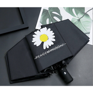 全城熱賣 - 小熊三折黑膠傘太陽傘自動傘折疊防曬遮陽傘雨傘卡通全自動雨傘（自動雛菊一黑色）