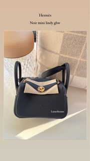 Hermès  noir  黑金 mini  lindy.  stamp B