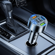 5 Port 66W Car Fast Charger PD QC3.0 USB C Type C Phone Charger for Samsung iPhone Xiaomi