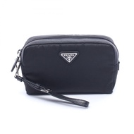 【二手】Prada PRADA 尼龍小號手拿包 1NS021R067F0002 黑色尼龍皮革手拿包 女士 全新