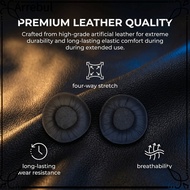 ARREBUL 2PCS Universal Headphone Ear Pads, Black 55mm/2.17in Wrinkle Leather Earpads, Easy to Instal
