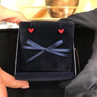 [Ready Stock+Full Set Packaging Box] AHKAH Little Red Heart Earrings Heart Earrings Gift Female Birt