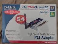 ㊣1193㊣ [全新未使用]友訊 D-Link DWL-G520  2.4G 5X PCI 無線網路卡 可議價