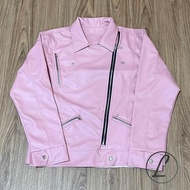 Delaris Jaket Kulit Wanita Korea Cute Pink Putih Mocca Cokelat Hitam Merah Panjang Semi Blazer Casua