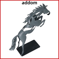 ADDOM Running Horse Statue, Grey Abstract Metal Horse Statue, Statues Iron  Desktop Horse Ornament O