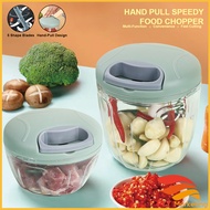 Mini Speedy Manual Food Chopper Blender Hand Pull Rope Chopper 5 Blades Meat Grinder with Turbo Cutter