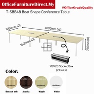 480x150cm SL55 16 Feet Boat Shape Conference Meeting Table N Leg Table SBB 48 (16 Pax)
