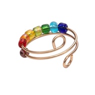 Rotatable Colorful Beads Ring Stress Anxiety Relief Open Adjustable Men Women Finger Ring Fashion Je