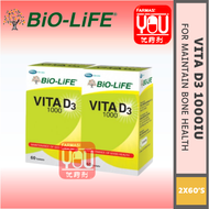 [YOUPHARMACY] Bio-Life Vita D3 Vitamin D3 1000iU 60S x 2