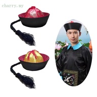 CRY Chinese Court Eunuch Hat with Braids for Chinese Themed Parties and Festivals Halloween Chinese 