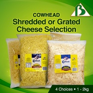 [BenMart Frozen] Cowhead Shredded/Grated Cheese Bulk Value Pack - Cheddar/Mozzarella/Parmesan 1-2kg