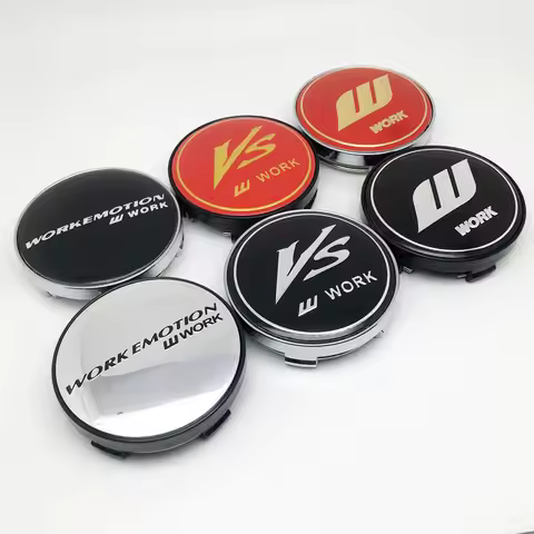 4pcs 60mm W Work Emotion Wheels Center Caps Hub Logo Emblem Badge Car Styling Rims Dust-proof Cover
