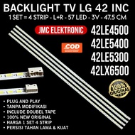 BACKLIGHT TV LED LG 42LE4500 42LE5400 42LE5300 42LX6500 57LED / STRIP HARGA 4 PCS / SET