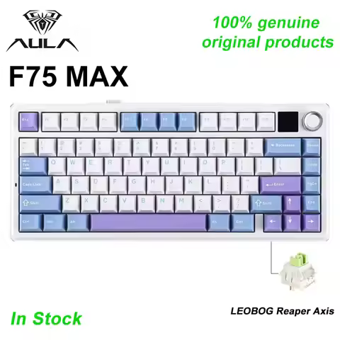 AULA F75 MAX Customized Wireless Tri-mode Mechanical Keyboard Wireless Hot-Swap RGB 75% 80 Keys E-sp
