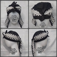 BAYAR DI TEMPAT...!!! Iket Sunda Motif Jawa Timuran - Warna Hitam Putih - Ukuran All Size (Bisa Untu