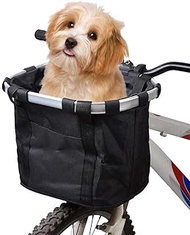 HYQIAN Dog Bicycle Basket, Pet Carrier Puppy Travel Bike Carrier Front Removable Seat Bag For Small Dog Products Travel Easy Install Detachable For Cycling Bag Mountain Picnic Shopping