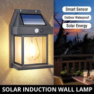 Solar Battery Motion Sensor Wall Light BK - 888 Waterproof Tungsten Wire Garden Decoration
