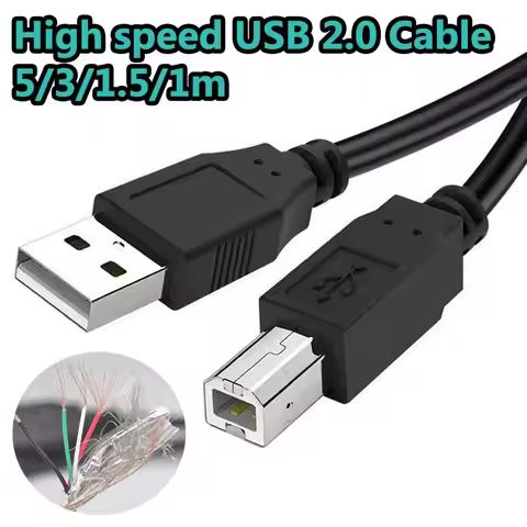 USB Printer Cable 3M/5M/1.5M/1M High Speed USB 2.0 Type A male to B male Cable for HP Canon Epson Ze