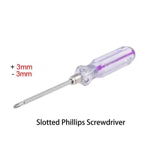 UXCELL 1Pcs 3mm Tips Slotted Phillips Screwdriver 2 Way Slotted Cross Head Screwdriver Set Plastic H