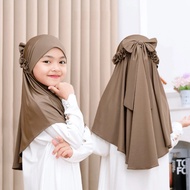 GIRLS' VEIL INSTANT CHILDREN'S RIBBON HIJAB CHILDREN'S HIJAB WITH BACK STRAP