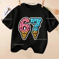 67 Six Seven Mason Kids Gamer Meme Funny Cotton T-Shirt For Boys Short Sleeve Fashion Y2k Children's