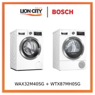 BOSCH WAX32M40SG Front Load Washing Machine 10 kg + WTX87MH0SG Heat pump tumble dryer 9 kg