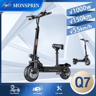『รับประกันถ้องถิ่น』MONSPRIN Q7 สกู๊ตเตอร์ไฟฟ้า-Off road 500W/1000W พับได้ ระยะ 40-150km ความเร็ว 55K