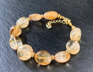 黃水晶手鍊，天然黃水晶手鍊，手工製作手鍊
