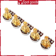 WIN 5Pcs B500k Potentiometer Splined  Electric Guitar Bass Effect Amp Tone Volume