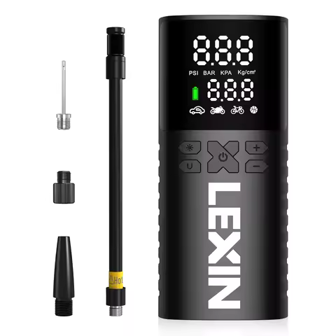 Lexin P4 Car tire air pump 150PSI portable, Tire Inflator Pump For Motorcycle,Smart Inflation Pump,B