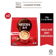 NESCAFE 3in1 Original 25 Stickpack 18g Bundle of 3