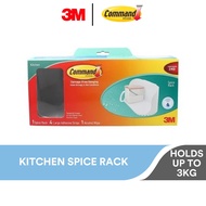 3M Command White Kitchen Primer Spice Rack, 17657C, 1/Pack, Holds Up to 3kg, Organize, Storage, Condiments Holder