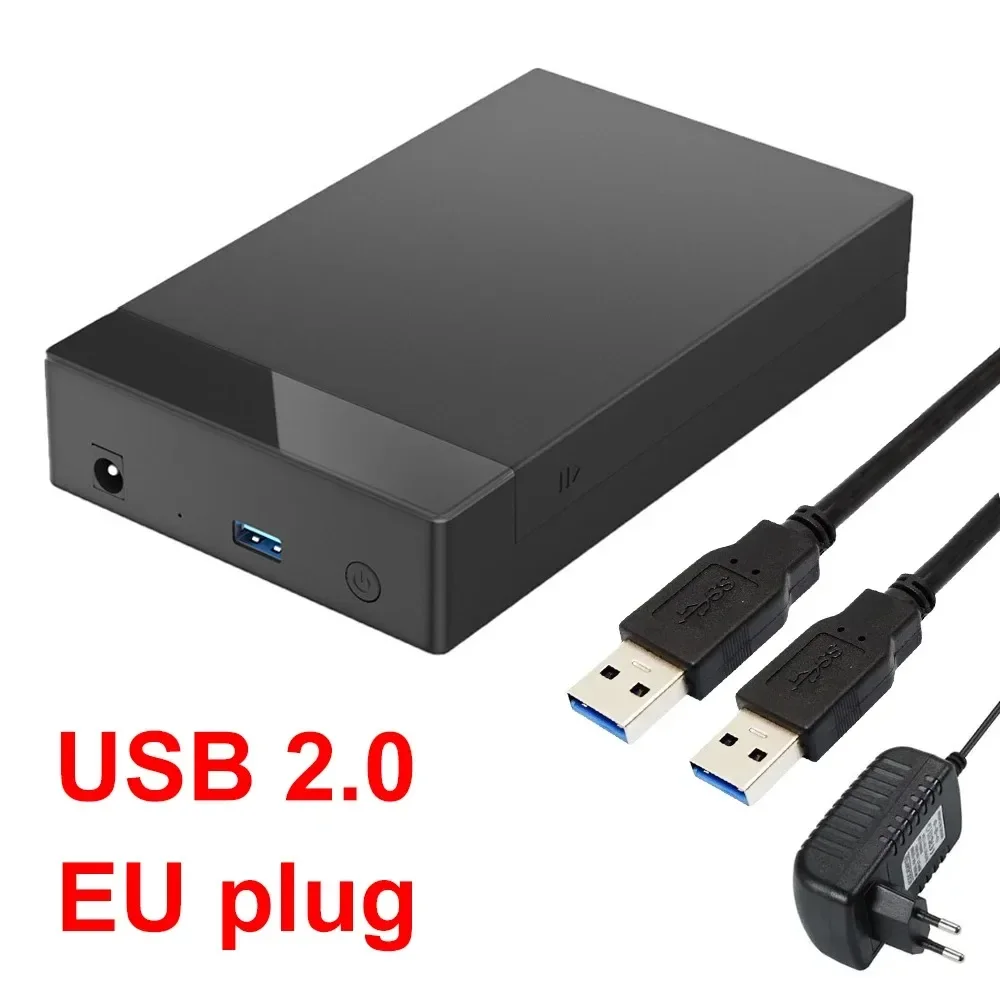 2.5/3.5 Inch HDD Case SATA to USB 3.0 Adapter SSD External Hard Drive Enclosure Cooling Fan 450Mb/s 