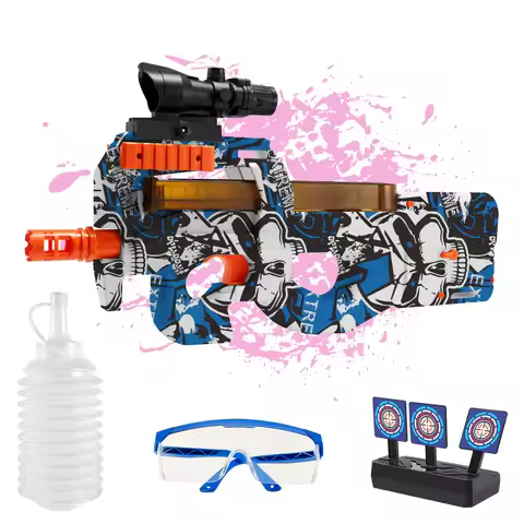 P90 Electric Gel Balls Gun Toys, Automatic & Manual Dual Modes Water Bullets Blaster, High Speed Wat
