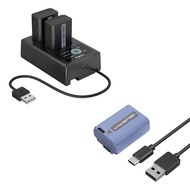 SMALLRIG Bundle NP-FW50 USB-C Camera Battery(2 PCS) NP-FW50 Camera Battery Charger Set