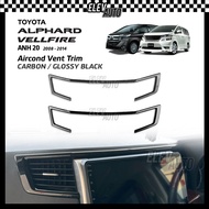 Toyota Alphard/Vellfire ANH20 2008-2014 Aircond Vent Trim Center Side AC Cover Carbon Black Interior Accessories