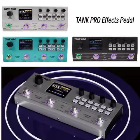 M-VAVE TANK PRO Guitar Bass Multi Effect Pedal Amp/Cab Sim 120 Presets 300+Effects 150s Looper Drum 