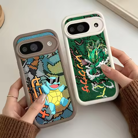 P-Pokemons R-Rayquazas Luxury For Google Pixel 10 9 8A 8 7 7A Pro XL 5G Eye Ladder Soft Silicon Shoc