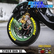 Tire Sticker Tire Font/ Tire Bomb/ 3D/ Vespa Racing Indonesia Tire Sticker 3D Doel Rim Sticker