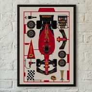 1PC Vintage Abstract F1 Sports Car Poster Poster Canvas Print Home Living Room Bedroom Entrance Bar