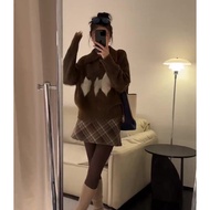 YUEZHONGWEI | Áo Sweater Knit Cổ Polo Phong Cách Pháp cho Nữ