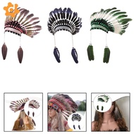 [utruiut0k] Feather Headdress Party Favors Headpiece for Carnival Performance Role Play