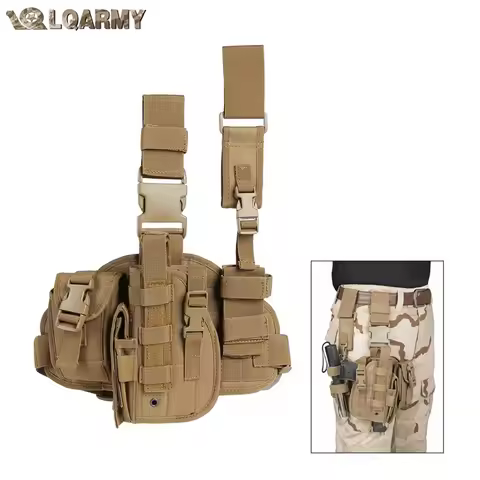 LQARMY Tactical Leg Gun Holster OutdoorMulti-function Camouflage Bag Tied Leg Pistol Protective Cove