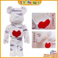 Bearbrick Lego Building Blocks Love LED White Bear 520 Valentine's Day Creative Home Decoration Coup