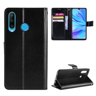 Luxury Crazy Horse PU Leather Casing for Huawei Nova 4e Flip Cover Nova 4E Lanyard Card Holder Walle