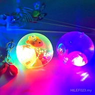 Luminous Ball Stall Bouncing Ball with Rope Transparent Bouncing Ball Toy Night Market Crystal Lumin